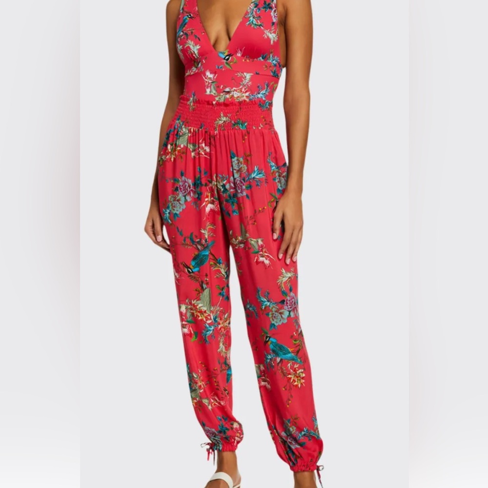 Johnny Was Malakye Smocked Waist Floral Joggers Size Small EUC